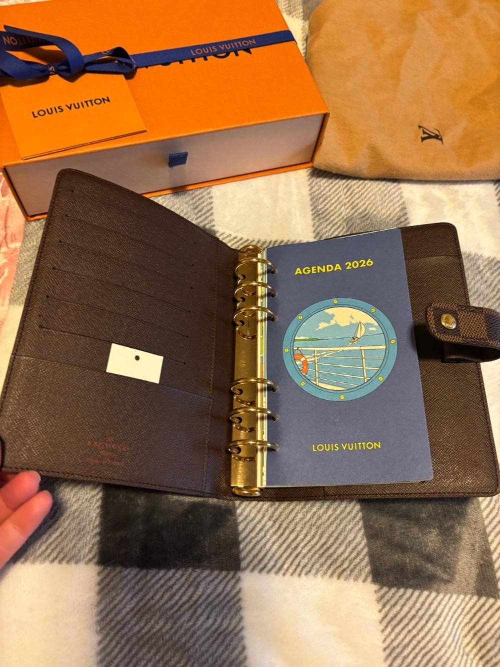 Louis Vuitton Damier Ebene Brown and Dark Brown Home Office Planner Size Medium - Picture 2 of 8